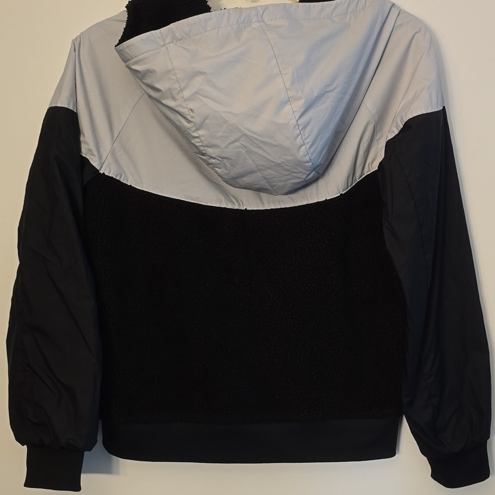 Nike Boy's Sportswear Windrunner Sherpa Jacket Black Gray Size Medium - Picture 5 of 8